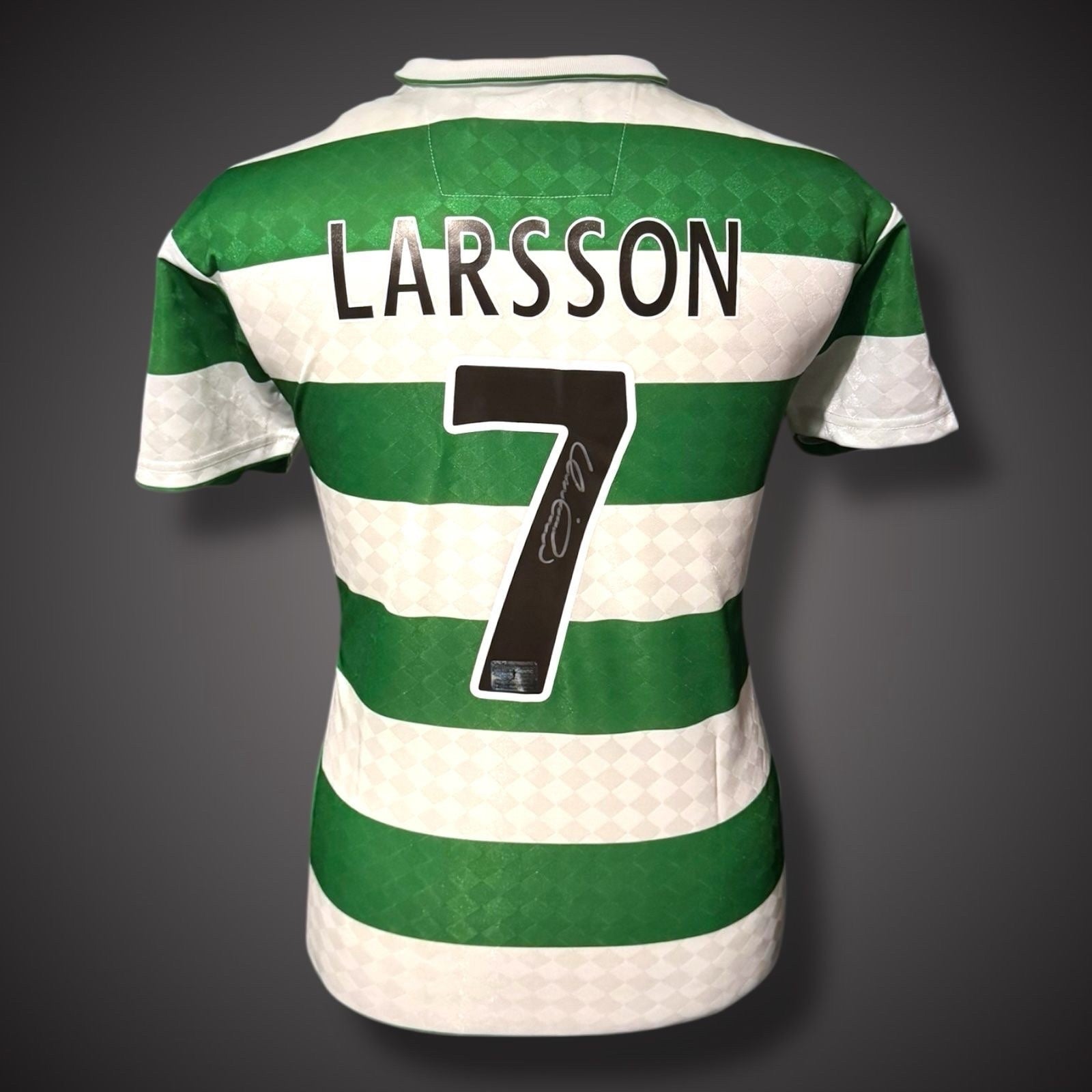 Henrik Larsson Hand Signed Pano Framed  Celtic Shirt With COA £4251