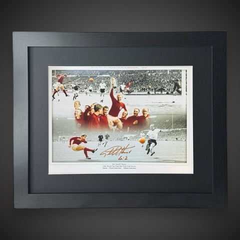 FramedSir Geoff Hurst Signed In Gold Inscribed  4-2 1966 Photo With  COA £800