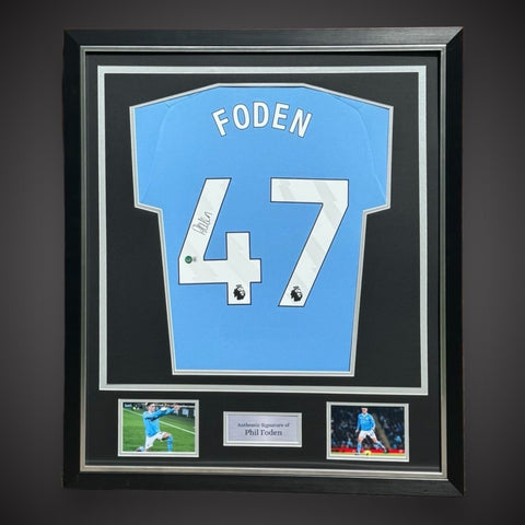 Manchester City Phil Foden Signed Deluxe Framed 2023/24 Shirt With COA £3850