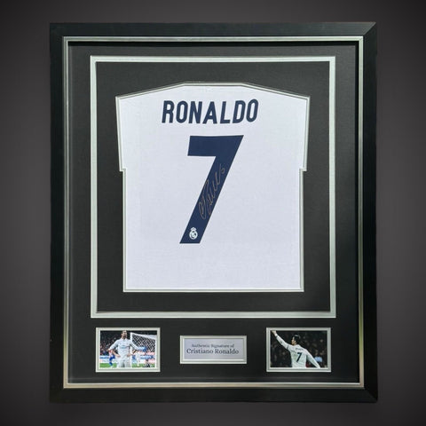 Cristiano Ronaldo Hand Signed And Deluxe  Framed Real Madrid Shirt £6990