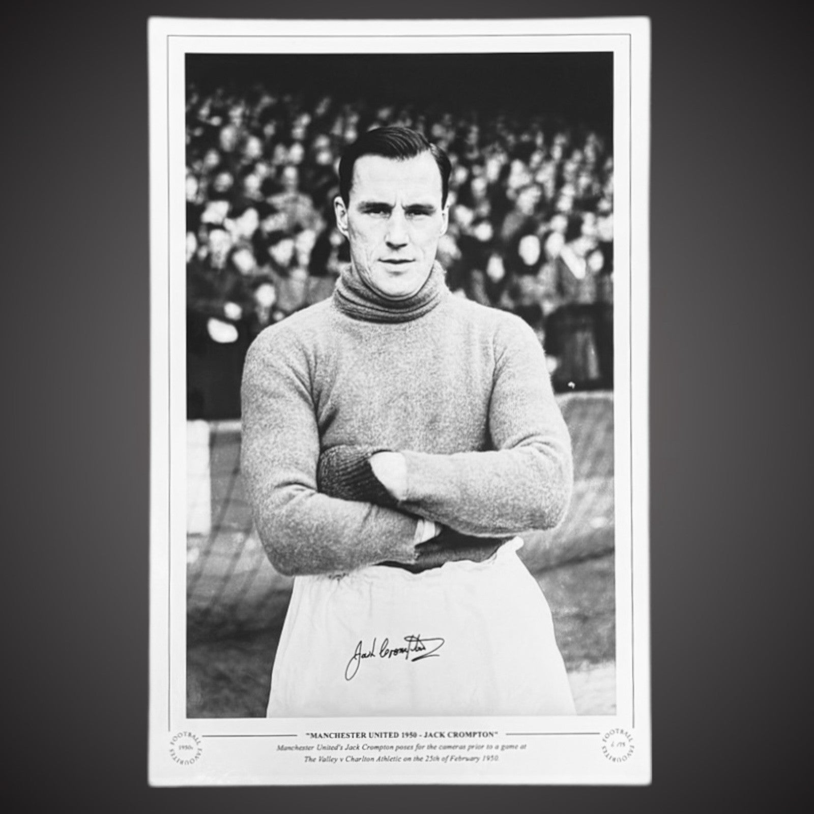 Manchester United 1950 - Jack Crompton Hand Signed 18x12 Photo £25 12X180