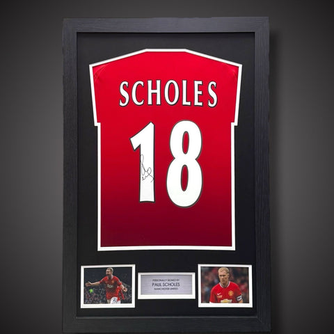 Framed Paul Scholes Hand Signed  Manchester United Football Shirt With COA £2990