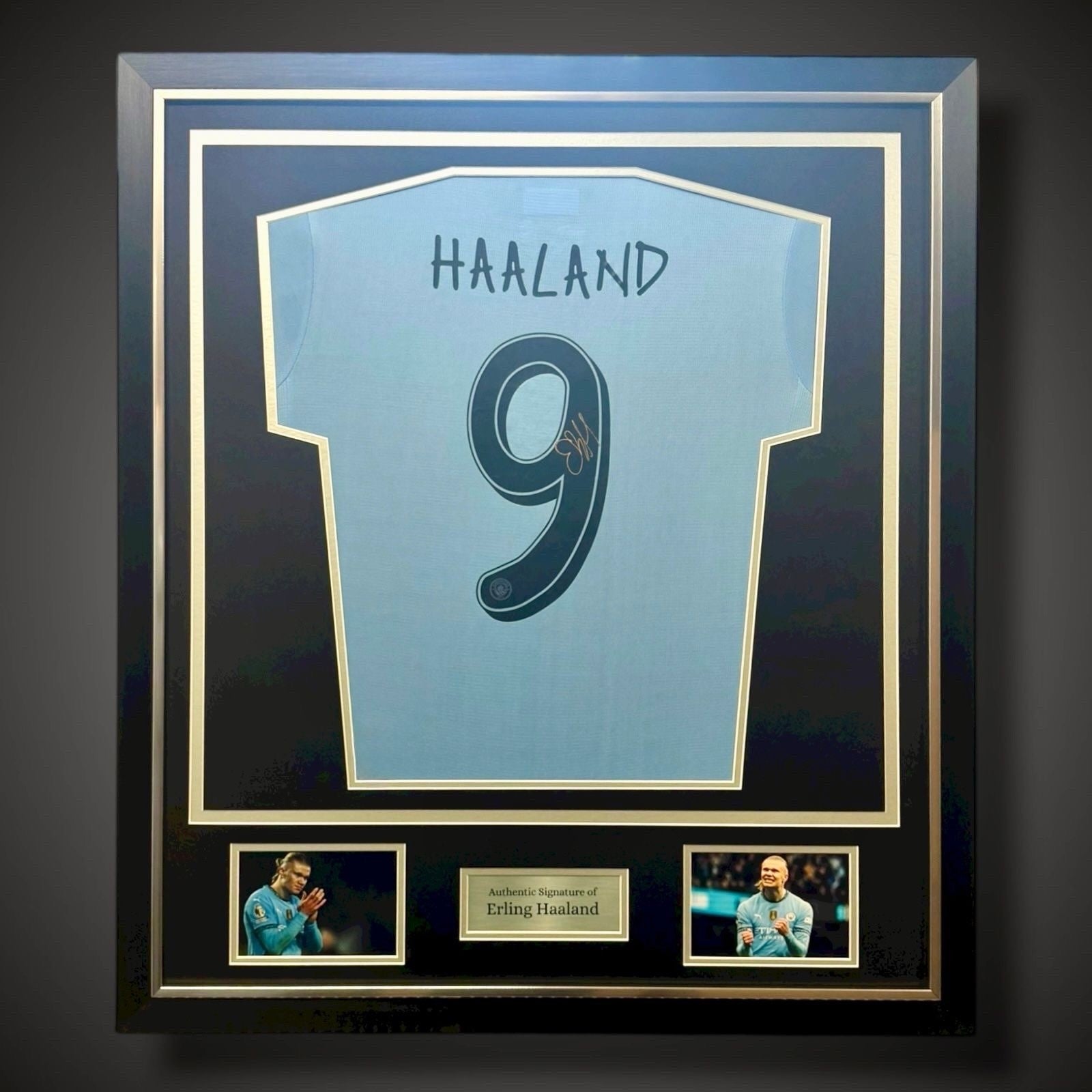 Erling Haaland Hand Signed And Deluxe Framed Manchester City Shirt With Coa £3490