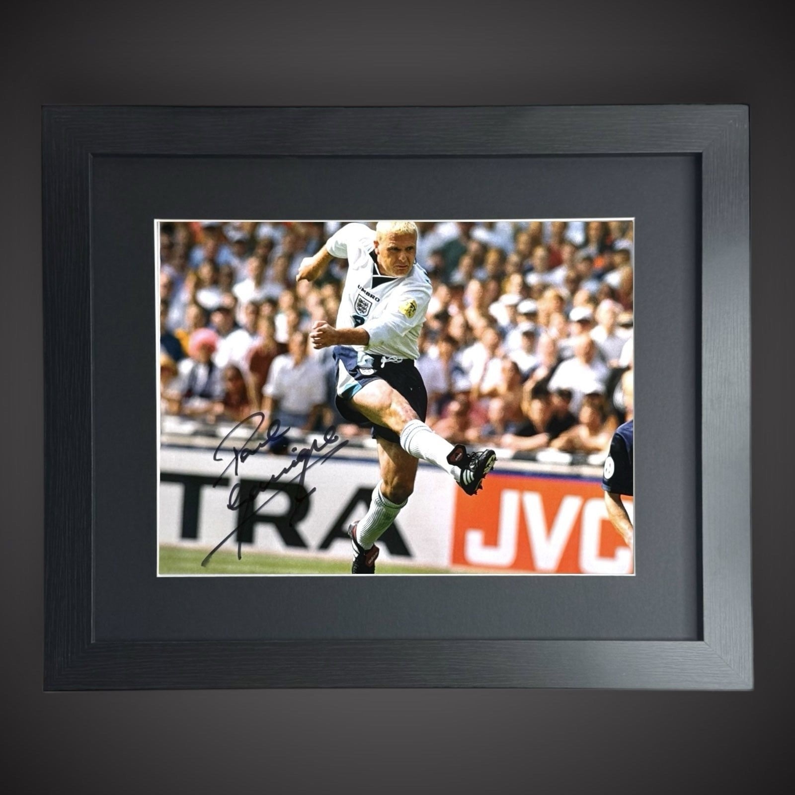 Framed England - Paul Gascoigne Hand Signed Football Photograph £49.99 16X200