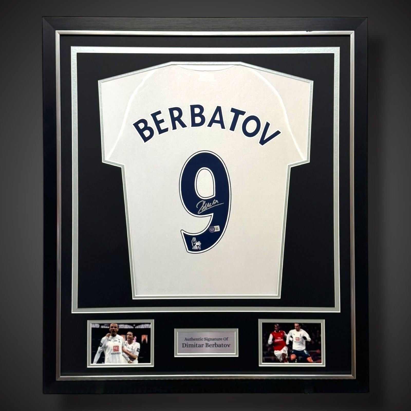 Dimitar Berbatov Hand Signed Deluxe Framed Tottenham Hotspur Football Shirt £3300