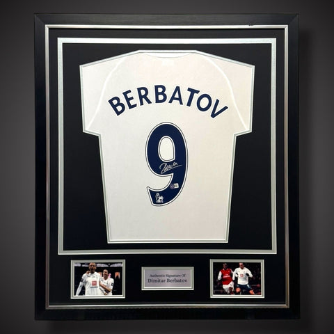 Dimitar Berbatov Hand Signed Deluxe Framed Tottenham Hotspur Football Shirt £3300