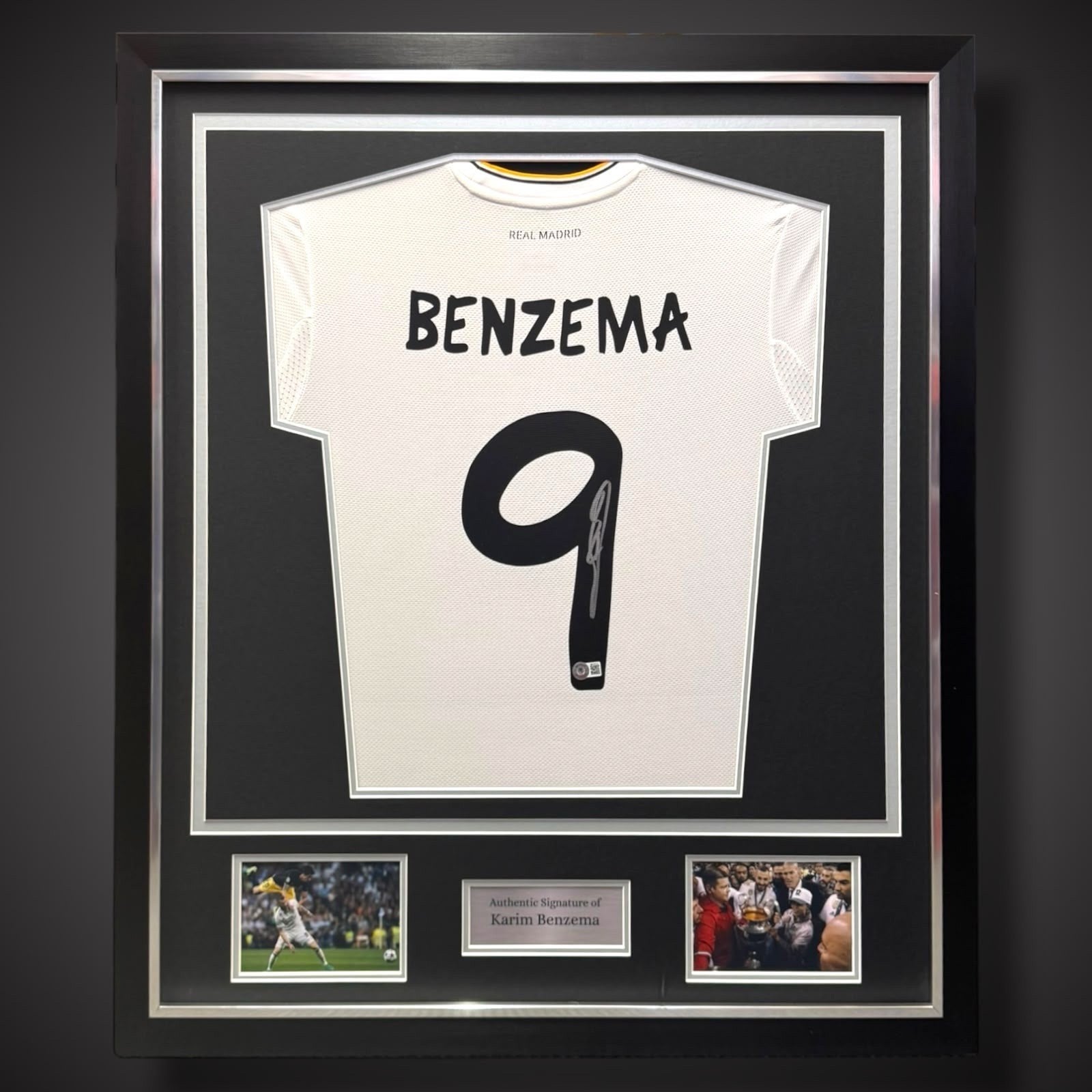 Deluxe Framed Karim Benzema Signed Real Madrid Shirt - 2013-2014  With COA £2490