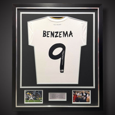 Deluxe Framed Karim Benzema Signed Real Madrid Shirt - 2013-2014  With COA £2490