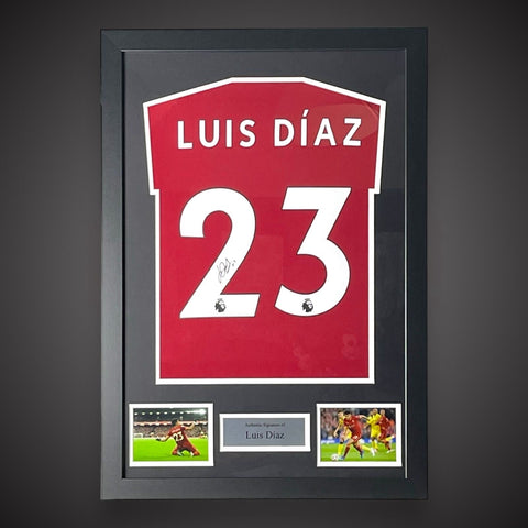Framed Luis Diaz Hand Signed Liverpool Football Shirt With Coa COA £2200