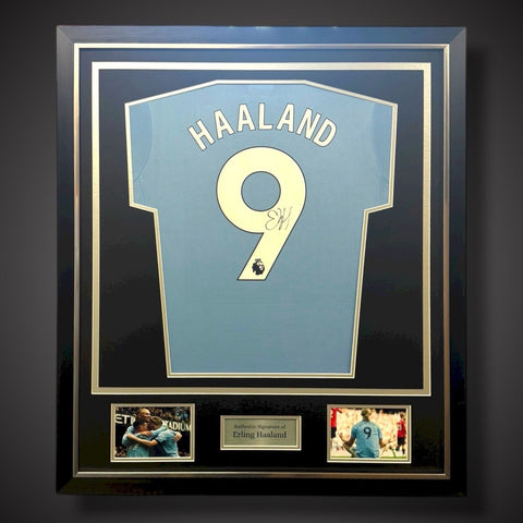 Erling Haaland Hand Signed And Deluxe Framed Manchester City Shirt With Coa £3490