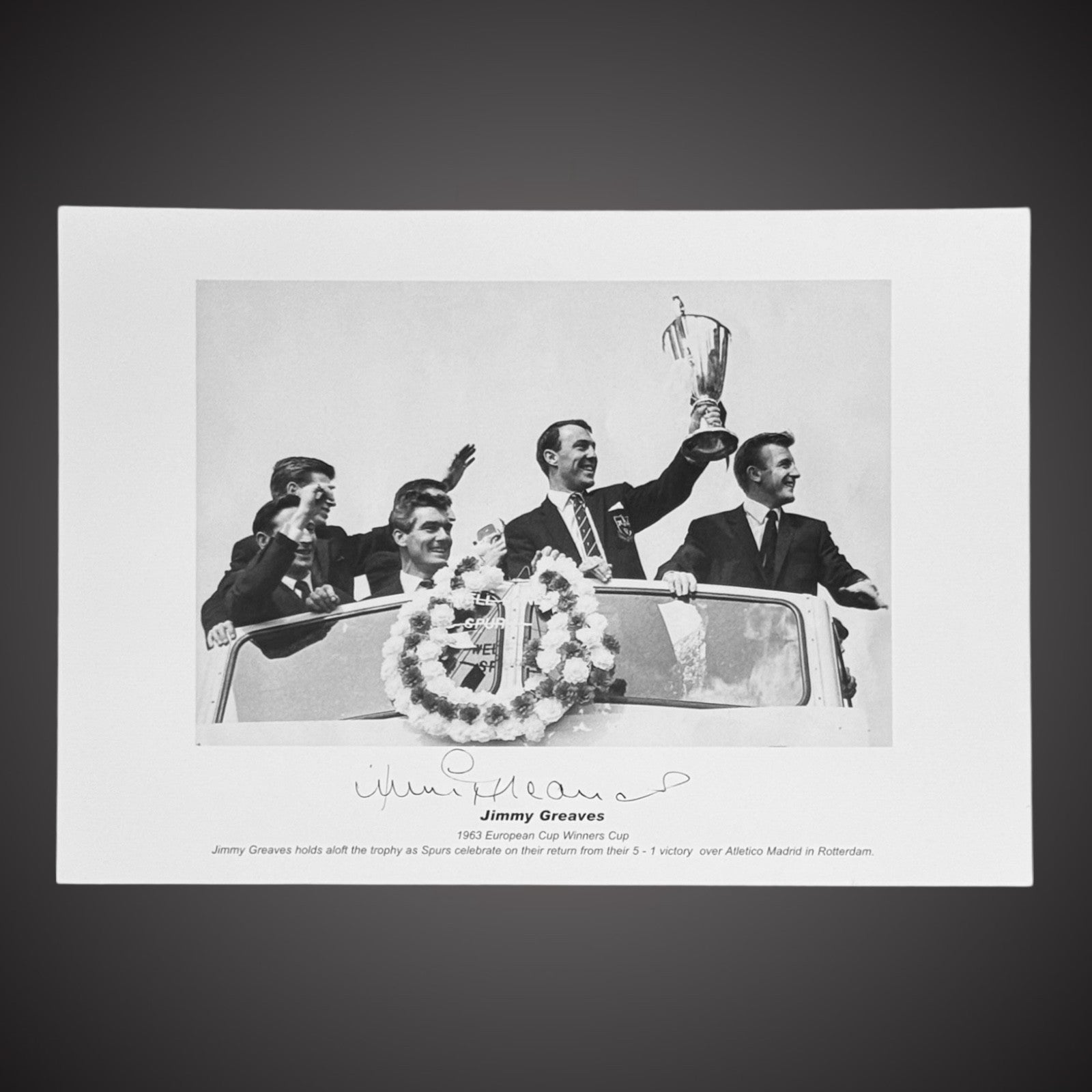 JIMMY GREAVES 1963 European Cup Winners Cup Signed Photo £25 12X160