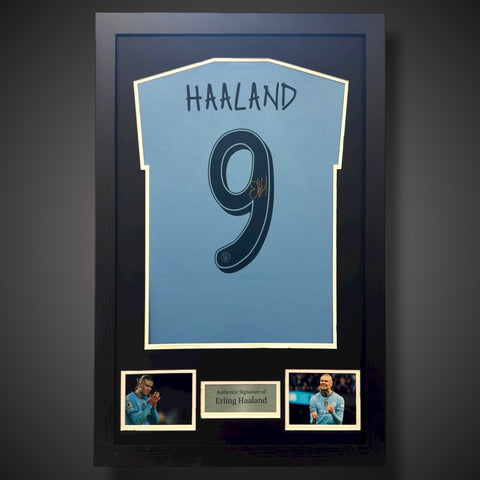 Erling Haaland Hand Signed And Framed Manchester City Shirt With Coa £2990