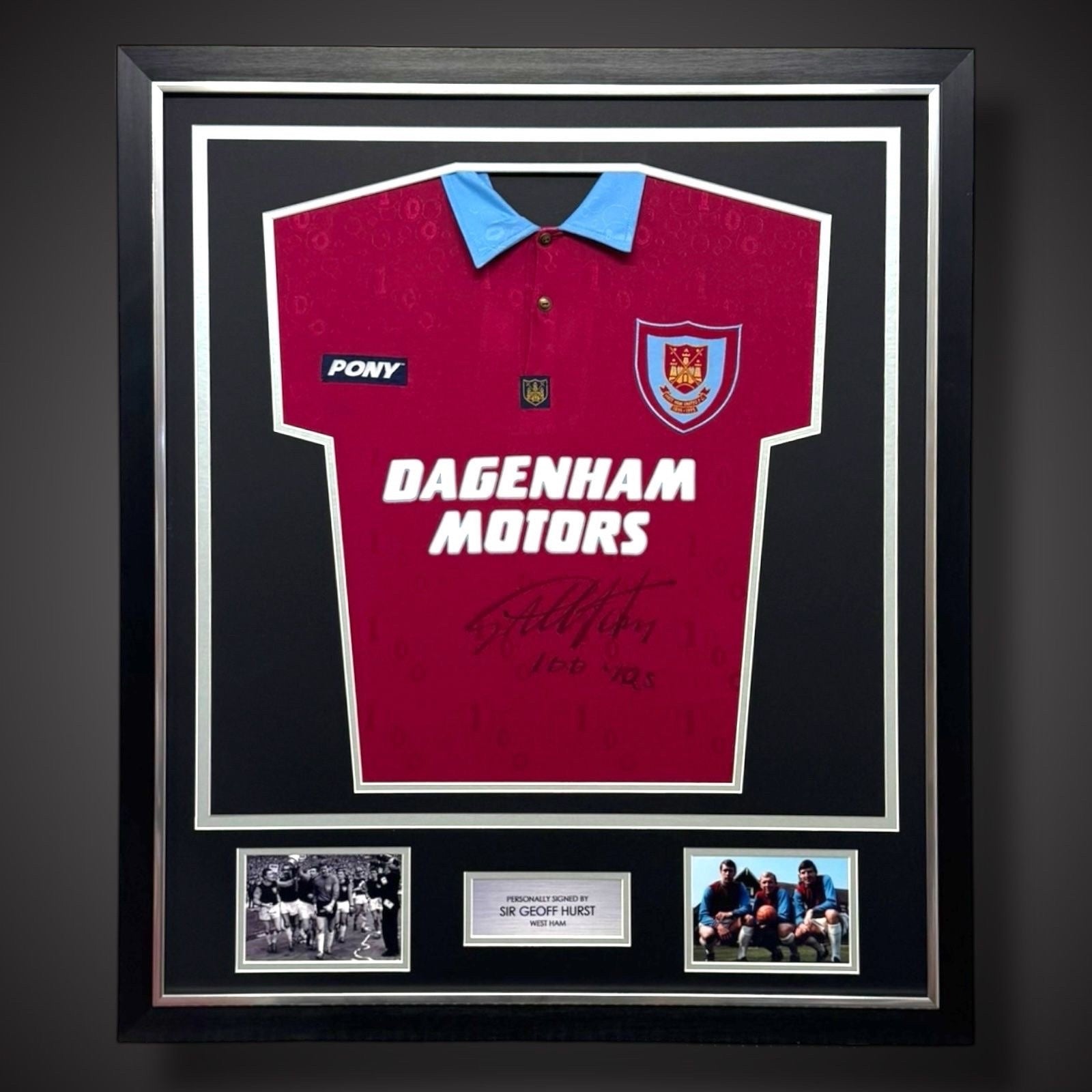 Deluxe Framed Sir Geoff Hurst Hand Signed West Ham  Shirt  £3300