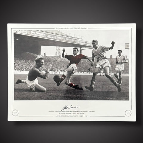FRAMED Albert Scanlon Manchester City V Manchester United Signed Photo1