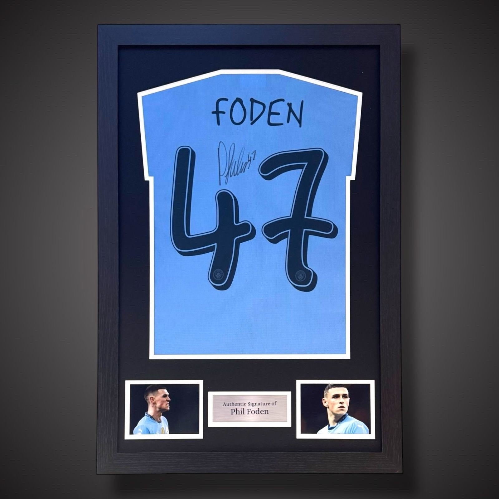 Manchester City Phil Foden Hand Signed Framed Football Shirt With COA £3250