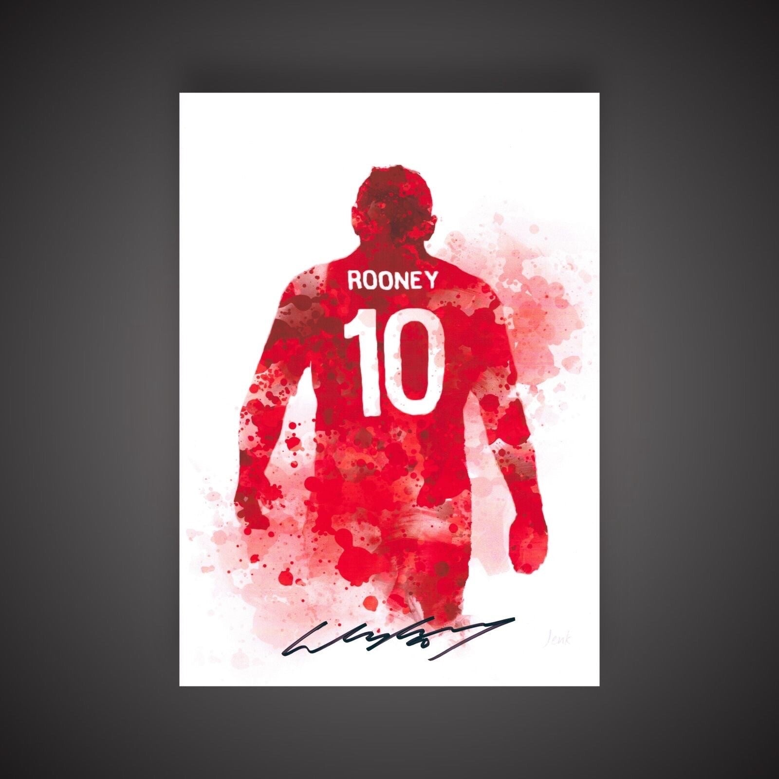Hand Signed Wayne Rooney Art Print Manchester United £99 With COA 0