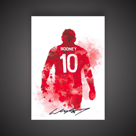 Hand Signed Wayne Rooney Art Print Manchester United £99 With COA 0