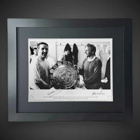 FRAMED Denis Law & Dave MacKay Superstars Of 60s Football Signed Photo £50 16X120