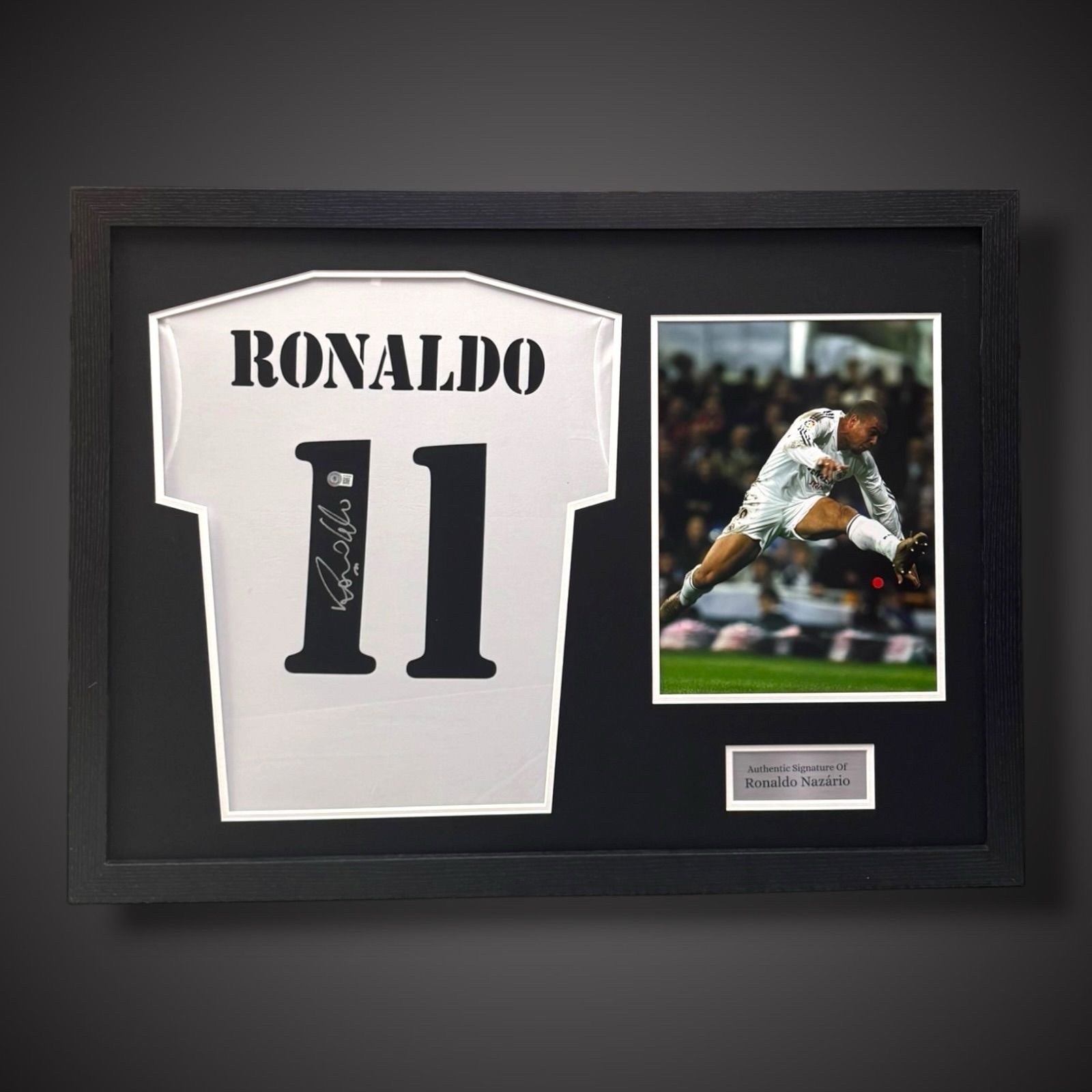R9 Ronaldo Nazario Signed & Pano Framed Real Madrid Shirt-  Beckett £6990