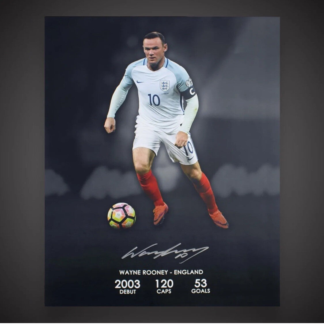 WAYNE ROONEY 4 SIGNED BIG PHOTOS FROM HIS EXCLUSIVE SIGNINGS WITH US 4 COAs £12015