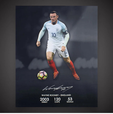 WAYNE ROONEY 4 SIGNED BIG PHOTOS FROM HIS EXCLUSIVE SIGNINGS WITH US 4 COAs £12015