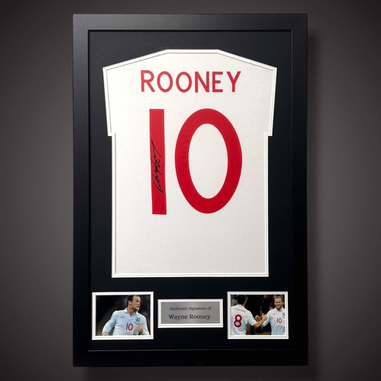 Wayne Rooney Hand Signed 2009/10 Framed England Shirt With COA £1850