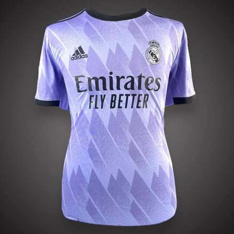 Framed Vinicius ‘Vini’ Jr Signed Real Madrid Shirt :Away, 2022-23 With COA £3992