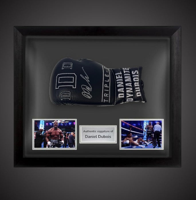 Framed Daniel Dubois Signed Boxing Glove DDD- With COA £275, Black0