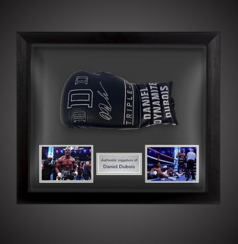 Framed Daniel Dubois Signed Boxing Glove DDD- With COA £275, Black0