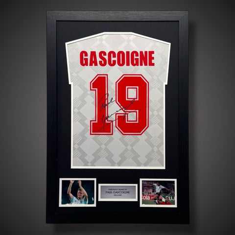 GAZZA Paul Gascoigne Signed & Framed England 1996WORLD CUP Shirt COA £2750