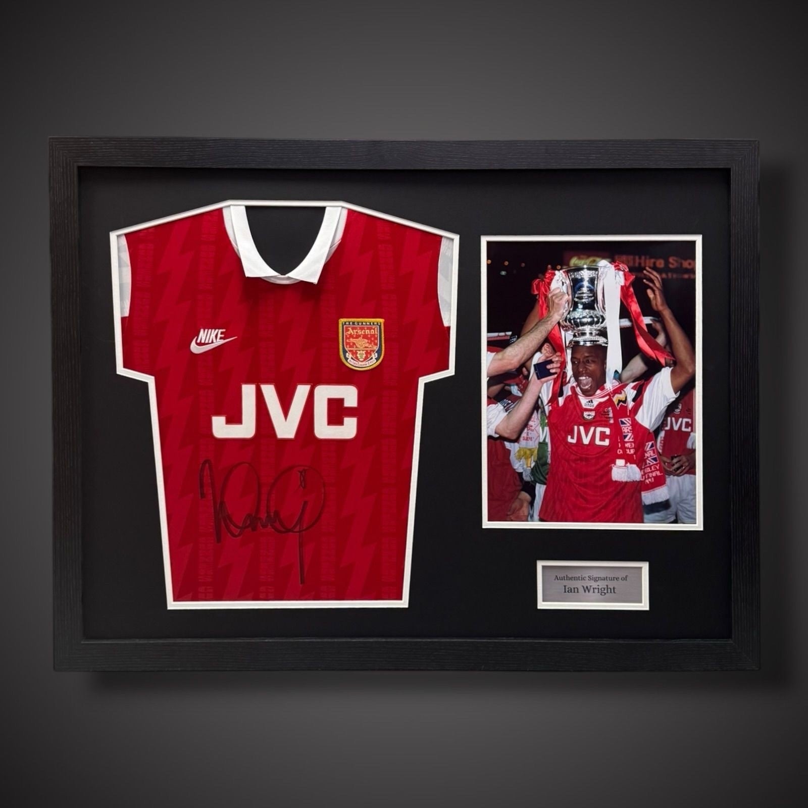 Ian Wright Arsenal Legend Hand Signed And Pano Framed Football Shirt £3250