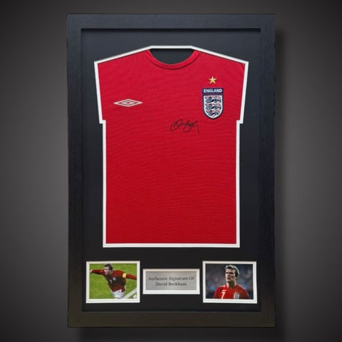 David Beckham Hand Signed And Framed England Football Shirt £7990