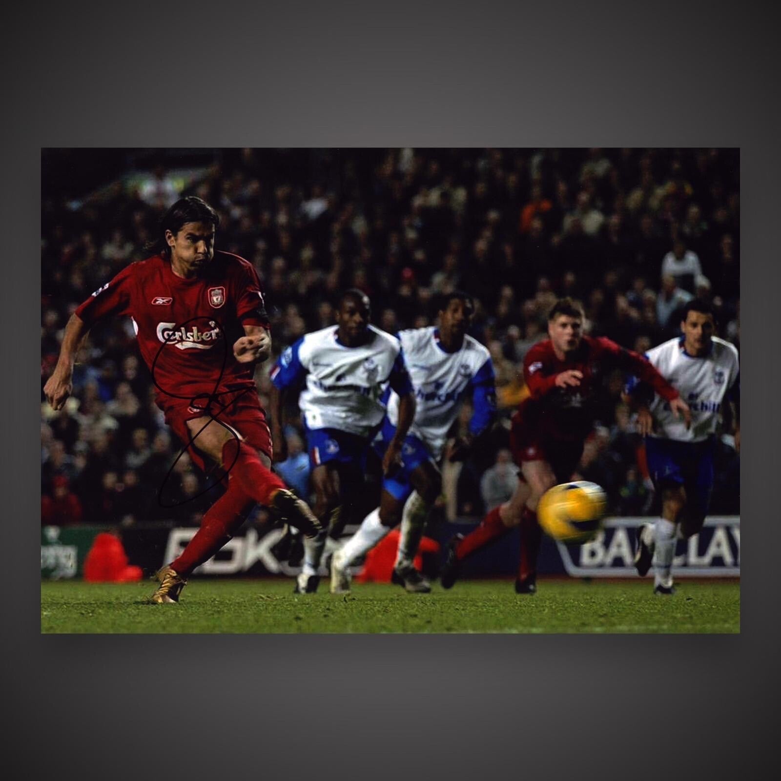 Milan Baros Hand Signed 16x12 Liverpool Photograph With COA £350
