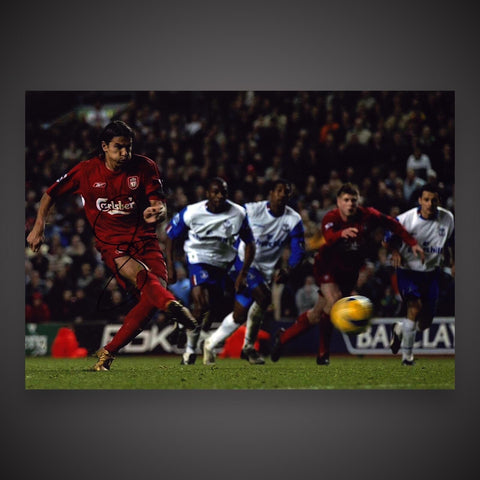 Milan Baros Hand Signed 16x12 Liverpool Photograph With COA £350