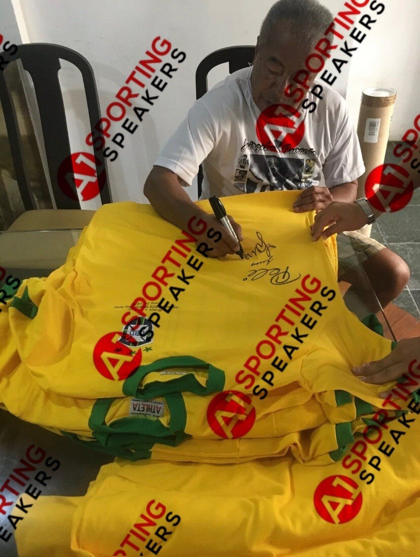 Brazil 1970 Shirt Signed by: PELE, GERSON, JAIRZINHO & CARLOS ALBERTO £10352