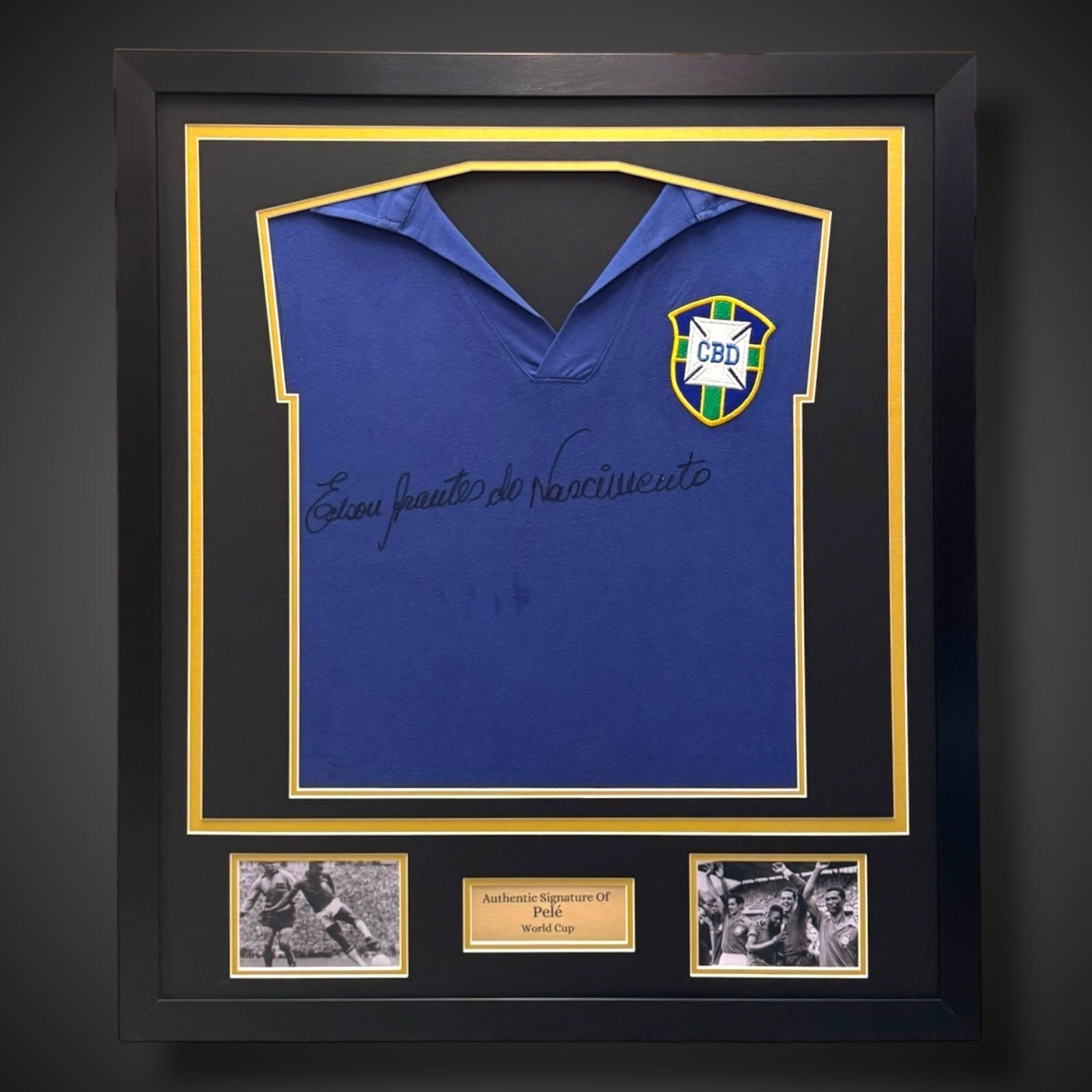 1958 Edson Arantes do Nascimemto Pele Hand Signed And Framed Shirt £39990