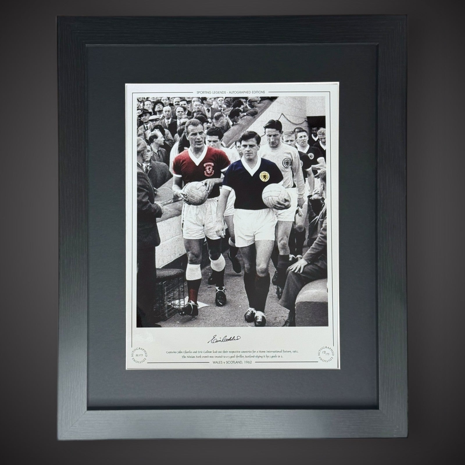 FRAMED Eric Caldow Signed Photo - Wales Vs Scotland £45 16X120