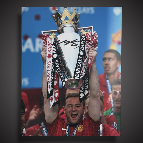 16x12 Inches - Wayne Rooney Manchester United Hand Signed Photo With COA £450