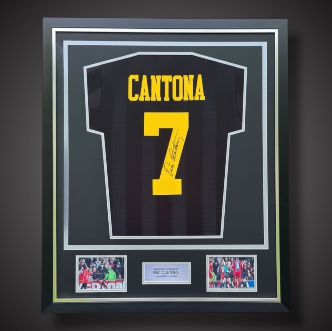 Eric Cantona Hand Signed And Deluxe Framed Manchester United Shirt £3490