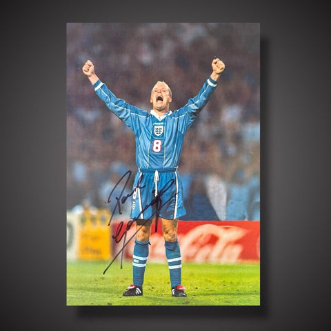 Paul  Gazza Gascoigne Hand Signed England Football Photograph £29.99 12X160