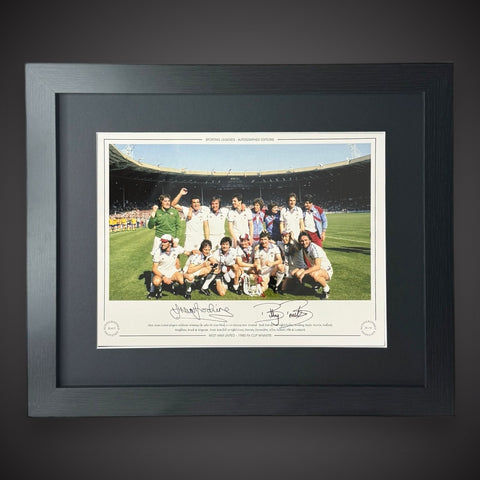 FRAMED West Ham 1980 FA Cup Winners Signed Photo By  Brooking & Bonds £79.990