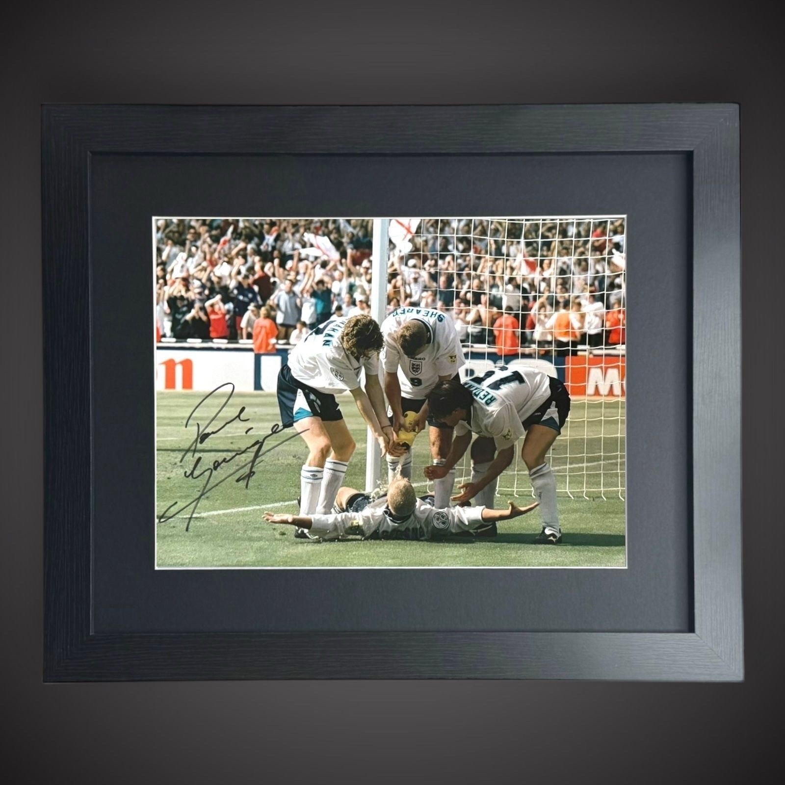 Framed England - Paul Gascoigne Hand Signed Football Photograph £49.990