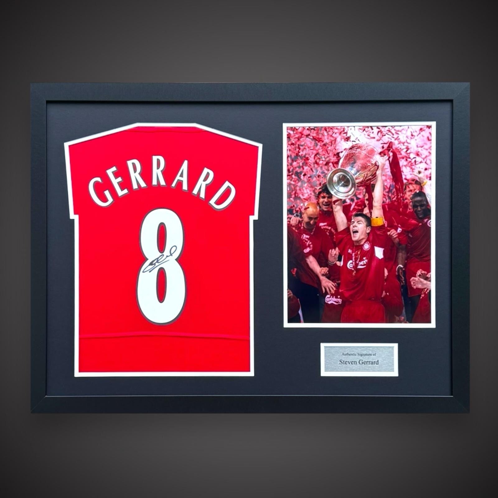 Steven Gerrard Liverpool Signed And Framed 2005 Shirt With Pic & COA Price £2990