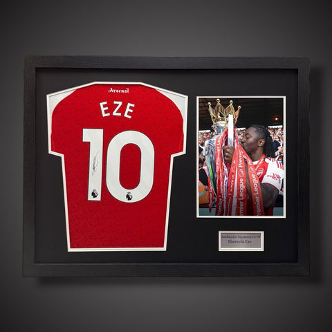 Eberechi Eze Hand Signed Arsenal Football Shirt  Pano Framed £3240
