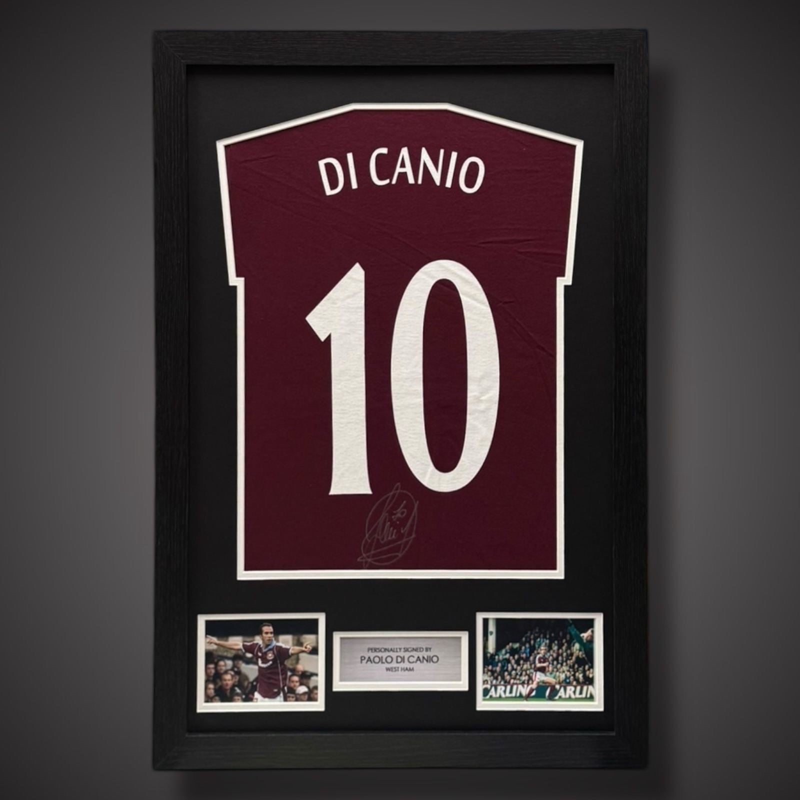 Framed West Ham United Hand Signed Shirt By Paolo Di Canio With COA £1990
