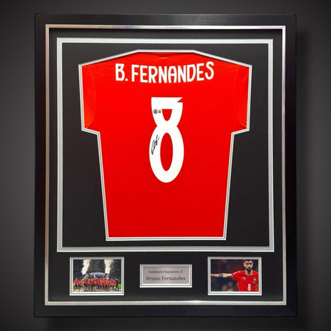 Bruno Fernandes Hand Signed And Deluxe Framed Portugal Football Shirt - £3990
