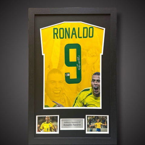 Framed- Ronaldo R9 Hand Signed Brazil  Shirt  With Coa £4440