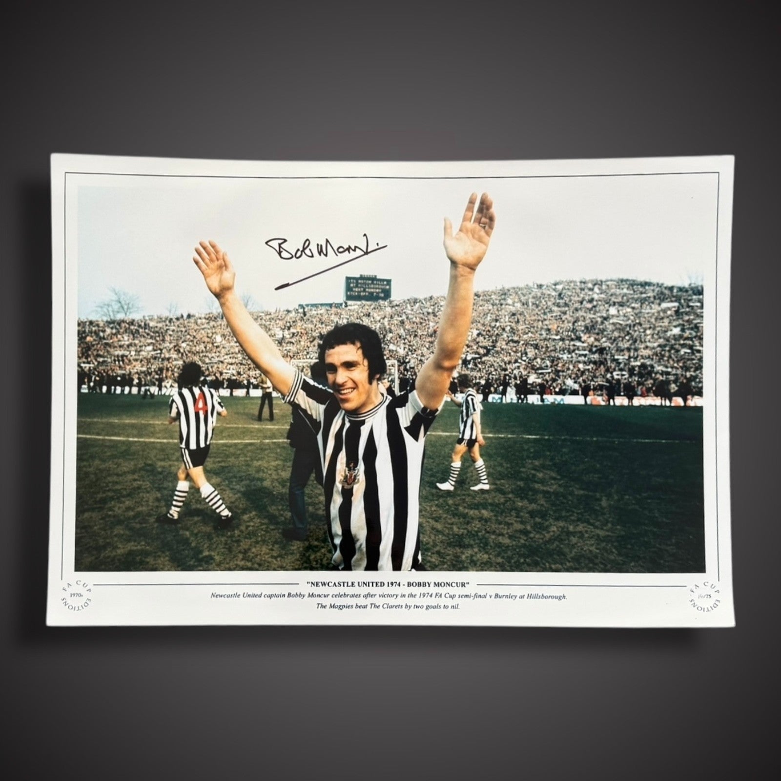 Newcastle United Bobby Moncur Hand Signed Photograp Approx 18x12 £250