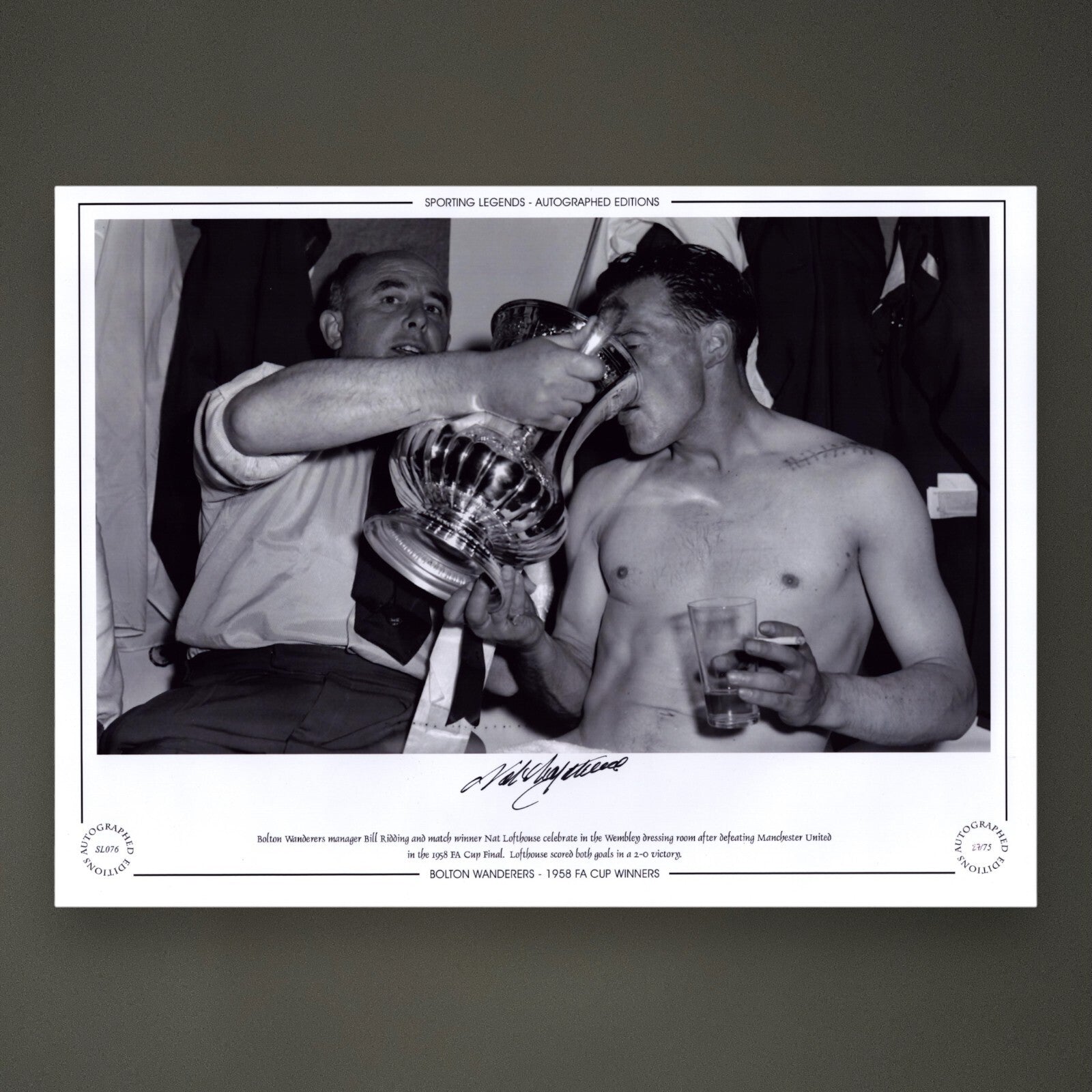 Framed Nat Lofthouse Bolton Wanderers 1958 Hand Signed Photo £39.99 16X201