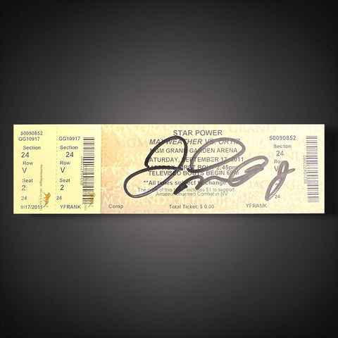 Floyd Money Mayweather Vs Ortiz Fight Ticket Hand Signed £549 With COA0